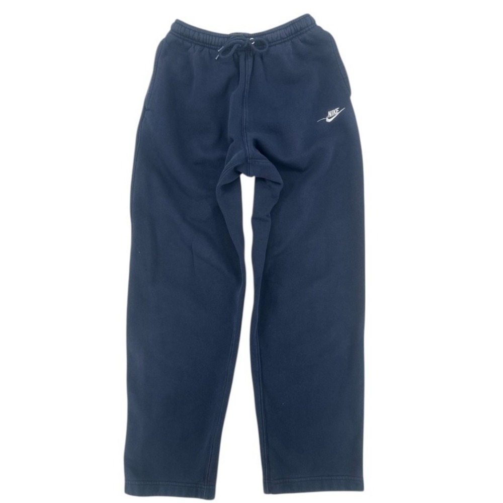 Nike Navy Fleece Sweatpants Small Embroidered Logo Joggers